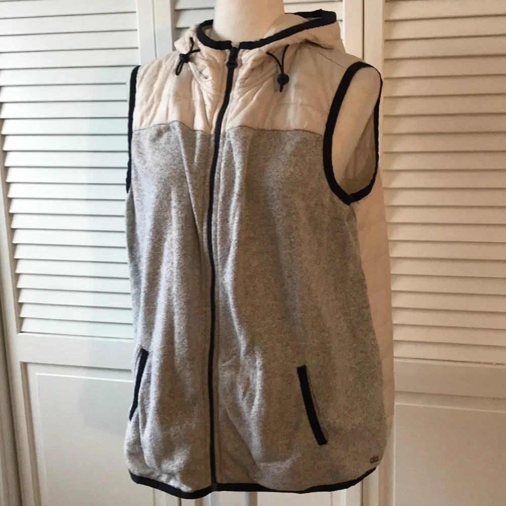 TOMMY HILFIGER Gray Hooded Vest Size XL